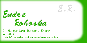endre rohoska business card